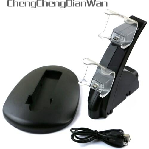 ChengChengDianWan Dual LED USB Charger for PS4 Controller Playstation 4 games Charging Dock Stand Station console Gaming