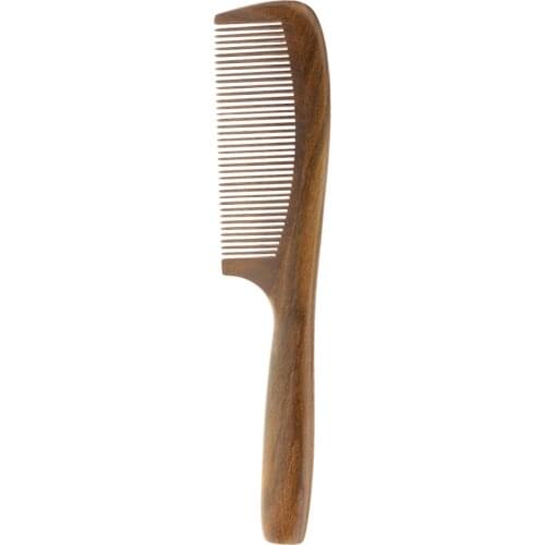 Wooden Hair Comb – No Static Detangling Hair Care Styling - Green Sandalwood Wide Tooth Hair Comb Brush