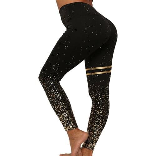 High Waist Stretch Hot Stamping Printed Yoga Pants Fitness Hip-Lifting Slim Sports Leggings Women
