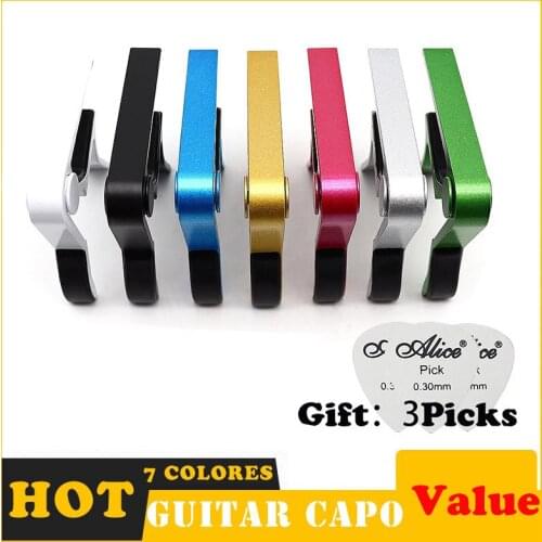 Guitar Capo Acoustic Guitar Accessories Trigger Capo Key Clamp 7 Color With 3 Pcs Guitar Picks