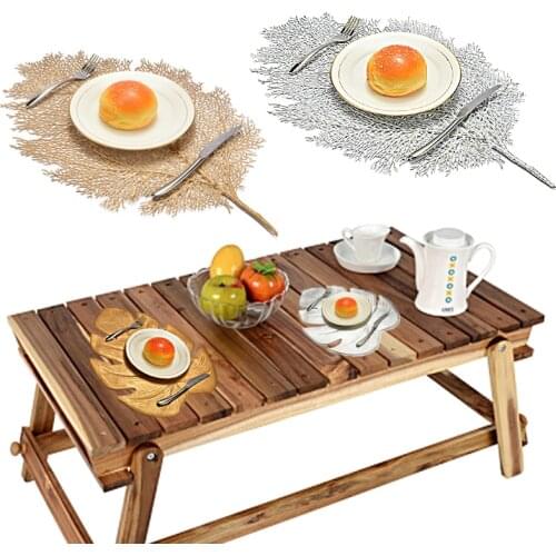 56*38cm Tableware Pad Placemat Table Mat Pastoral Style Coral Shaped Tablecloth Sheet Eco-Friendly Tableware Decorations