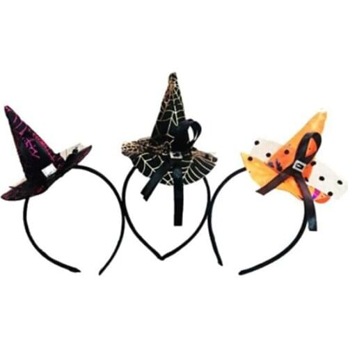 Creative Halloween Hair Bands Little Witch Hat headband Cuffs Witch Head Hoop For Halloween Party Decoration Props Supplies