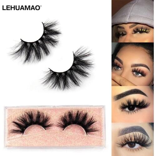 LEHUAMAO Makeup Eyelashes 5D Mink Lashes Fluffy Soft Wispy Volume Natural long Cross False Eyelashes Eye Lashes Reusable Eyelash