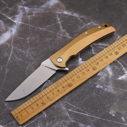 D2 Blade Full Steel Handle Bearing System Hunting Survival Outdoor Fishing Camping Knife