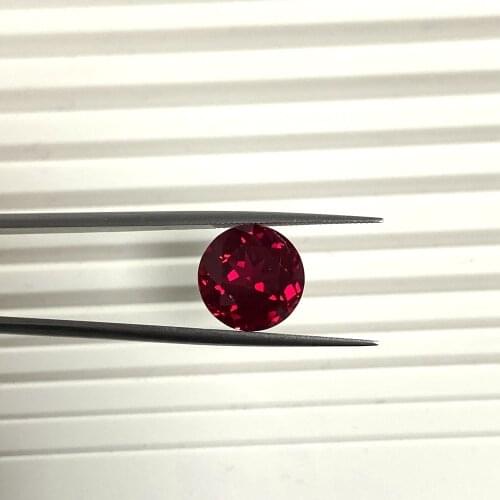 Moisangna Lab Created 6mm-14mm Round Brilliant Cut Royal Red Ruby GRC Loose Gemstones