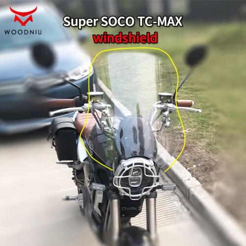 For Super SOCO TC-MAX Original Thickened Front Windshield Special Modification Accessories