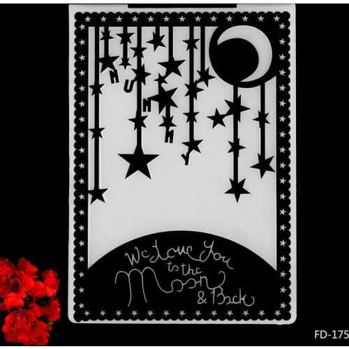 Christmas Moon Star Plastic Embossing Folder for Scrapbooking Paper Craft DIY Card Making Decoration Supplies