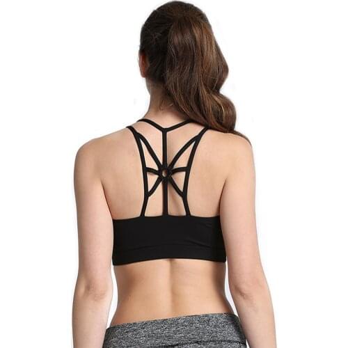 Sports Bra Top Push Up Wirefree Padded Solid Nylon Quick Dry Breathable Fitness Yoga Running Gym Workout Tank Tops for Women