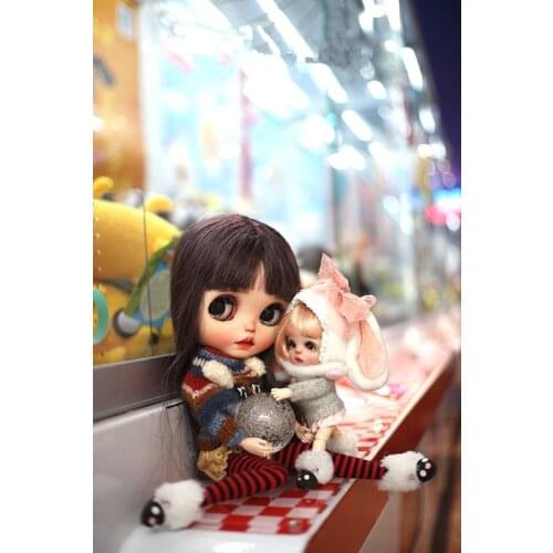 2.3CM OB11Blythes size doll shoes sheep snow boots fluffy shoes suitable for OB11 cu-poche 1/12 BJD doll shoes doll accessories