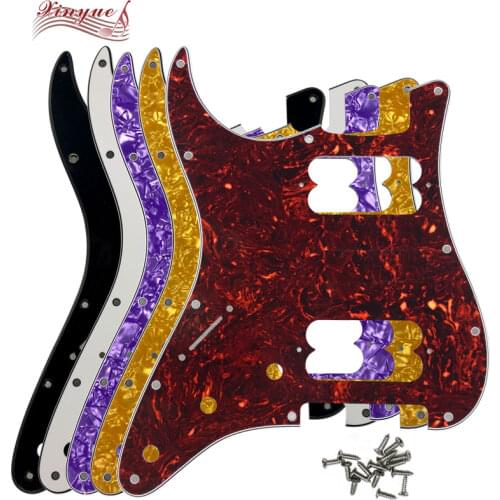 Pleroo Guitar Parts-For left handed US 11 Mounting Screw Hole Standard Start Player HH Guitar pickguard Double pickup screw hole