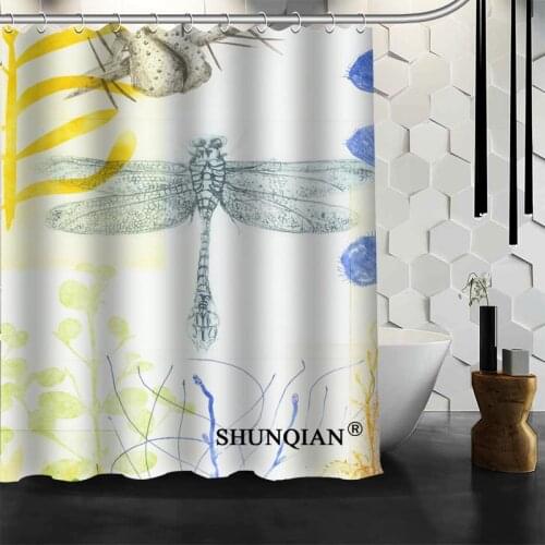 Popular Custom Dragonfly Fantasy Shower Curtains Polyester Bathroom Waterproof Bath Curtain Size 150X180cm165X200cm180X200cm