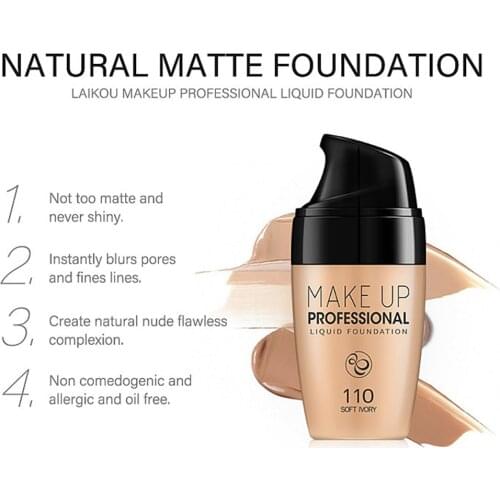 30 Ml Liquid Foundation Natural BB cream Moisturizing Concealer and Oil Long-lasting Base Concealer Liquid Foundation