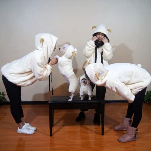 Winter Pet Clothes Cat Dog Clothes For Small Dogs Parent-Child Dog Clothing Hoodie Coat Jacket Sweater Pet Costume For Dogs