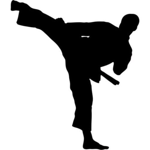 10.6*12.2CM Taekwondo Karate Handsome Boy Car Stickers Reflective Vinyl Car Decorative Accessories Suitcase sticker