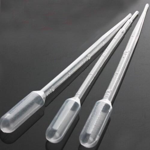 100pieces/pack) Plastic Disposable Graduated Pasteur Pipette Dropper Polyethylene Makeup Tool Laboratory 0.1/0.2/0.5/1/2/3ml