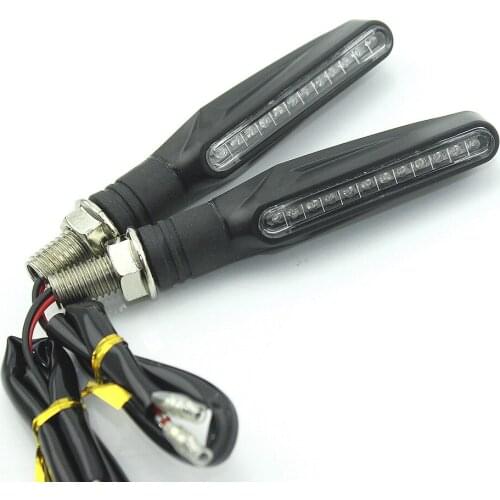 2PCS LED Motorcycle Turn Signals Light LED Indicator Blinker Flowing Water Blinker IP68 Bendable Flashing Lights