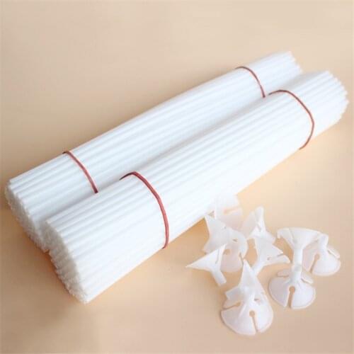 20/40/60Pcs 30cm White PVC Balloons Holder Sticks with Clip Latex Balloon Stick Birthday Wedding Party Supplies Kids Party Decor