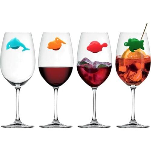 24pcs Silicone Wine Glass Markers Sea Animals and Land Animals Wine Identifier Drinking Cup Sign