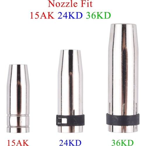5/10Pcs 15AK/24KD/36KD Gas Nozzle Pure Copper Euro Conical Shield Cup Tips Nozzle Fit MB 15AK/24KD/36KD MIG/MAG Welding Torch