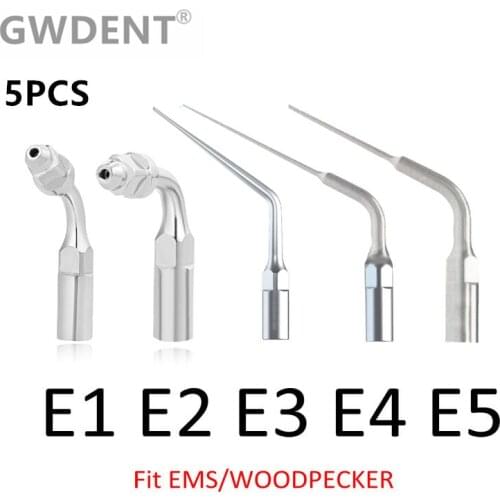 5PCS E1,E2,E3,E4,E5, Dental Ultrasonic Scaler Tips Dental Endodontic Endo Tip fit EMS WOODPECKER Scaler Teeth Whitening Tools