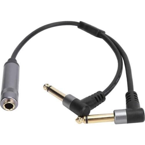 6.35mm 1/4in Stereo Female to Dual 6.35mm Mono Adapter Cable Audio Splitter Converter Cord Audio Supplies