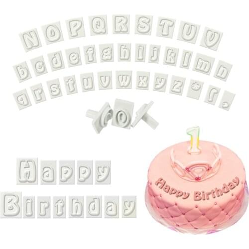 64 Characters Upper&Lower Case Alphabet Letters Set Cookie Cutter Sugarcraft Baking Cake Mold Plastic Cookie Cutter Fondant Tool