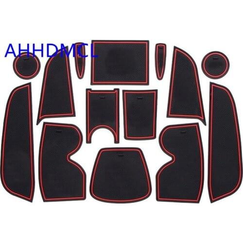 Car Anti-Dirty Pad Door Groove Gate Slot Cup Armrest Storage Pad Anti-Slip Mat For Peugeot 301 2017