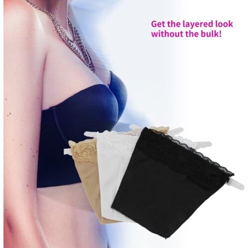 3 pcs / set Seamless Lace Bra Quick Easy Clip On Neck Vest Cleavage Control Panels Lace Set 3 Colors Packed Bra