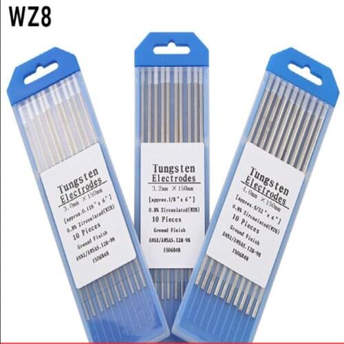 Big Sale 10 pcs White WZ8 1.0X150mm 0.04"X6" 1.6X150mm 1/16"X6" Zirconiated Tungsten Electrode Head Tungsten Needle Free shippin