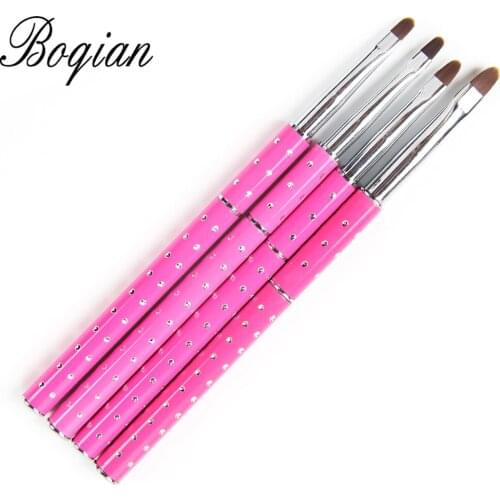 BQAN 1Pc #2#4#6#8#10#12#14 Nail UV Gel Pen Brush Nail Art Gradient Rosy Color Brush Acrylic UV Gel Corrugated 3D Tip Effect