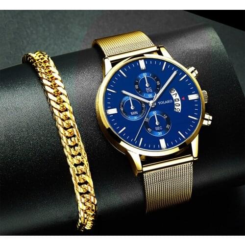 Luxury Men Stainless Steel Mesh Belt Quartz Wristwatch Fashion Mens Business Casual Watches Bracelets Watch relogio masculino