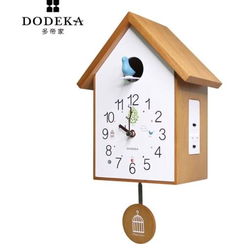 Wood European Cuckoo Pendulum Wall Clock Vintage House Simple Living Room Home Fashion Hourly Time Wall Clocks Decorative C6T