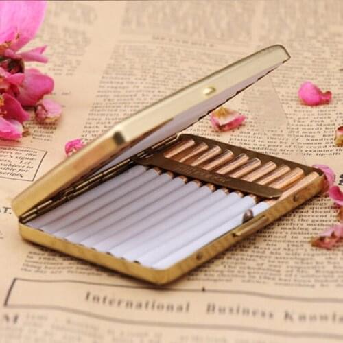JX-LCLYL 16 Cigarettes Mens Brass Pocket Cigarette Tobacco Storage Case Box Holder