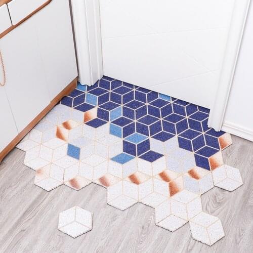 Indoor Doormat Front Door Mat Non Slip Rubber Backing Durable Large Duty Front Rug Entrance Door Rug PVC Diamond Check Rug Mats
