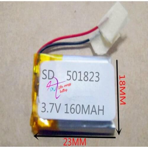 Best battery brand 3.7V polymer lithium 501823 051823 160mah MP4 MP5 MP3 Bluetooth small toy recording pen