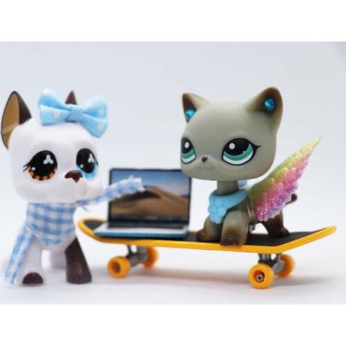 Cartoon Animals Great Dane Dog #577 Toy + Shorthair Cat #339 With A Skateboard 7pcs Lot Accessories