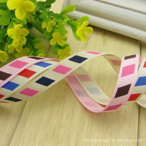 New 10mm Single Face Polyester Ribbon Plaids Satin Ribbon DIY Manual Riband Bowknot Hair accessories Rib Ribbon 10M/Lot