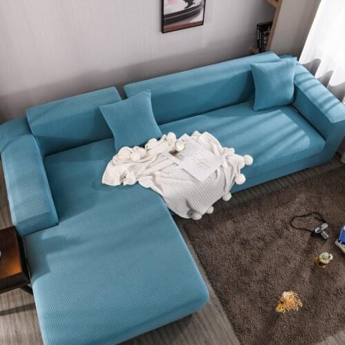 Plain Dyed Sofa Cover European Style Elastic Couch Covers For Sofas Sectional Stretch Slipcovers L Shape 1-4 Seater