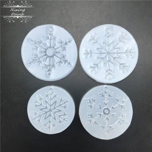 DIY various snowflake shape silica gel mold cake decoration tool resin clay mold mirror crystal drop glue making tool ornament