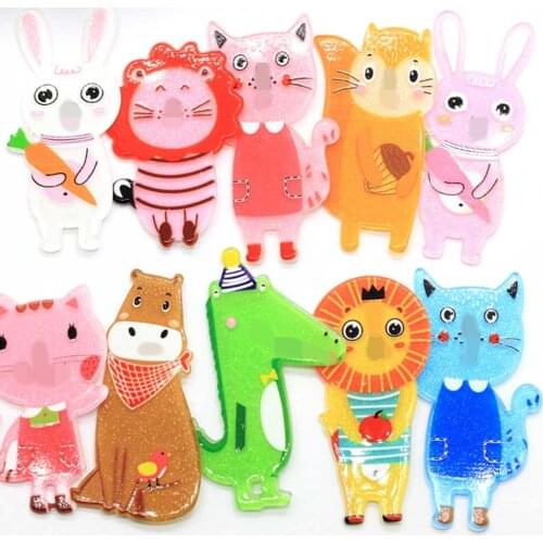 Cute Cartoon Animals Flatback Resin Planar Acrylic Cabochon Cat For Phone Decoration DIY Scrapbooking Accessories Crafts