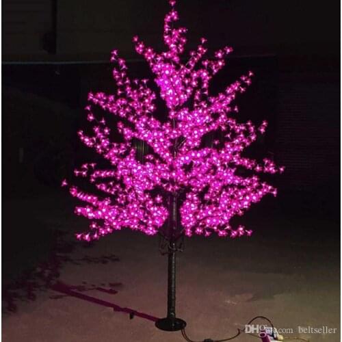 2M 6.5ft Height LED Artificial Cherry Blossom Tree Light Christmas Light 1152pcs LED Bulbs 110/220VAC Rainproof fairy garden Ch