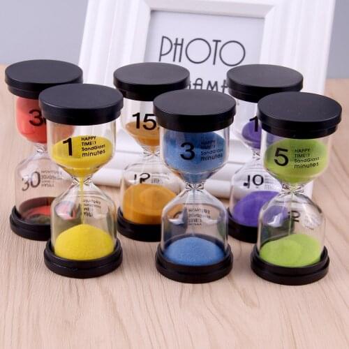 6pcs Hourglass Sand Timer Kitchen School Modern Hour Glass Sandglass Sand Clock Timers Home Decoration Gift 1/3/5/10/15/30 mins