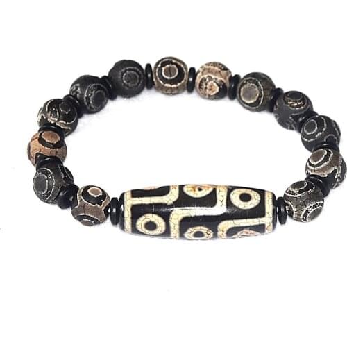 Tibet 10mm 3 Eyes Round Dzi Beads 40mm 9 Eyes Dzi Agate Beads Stringing Male&Female Amulet Bracelet Free Shipping