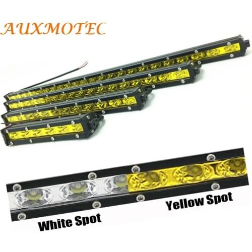 Spot Led Work Light Bar Yellow White Barra Led Offroad Work Light 4WD 18w 36w 54w 72w 90w Single Row Light Bar Pickup 4x4 12V 24