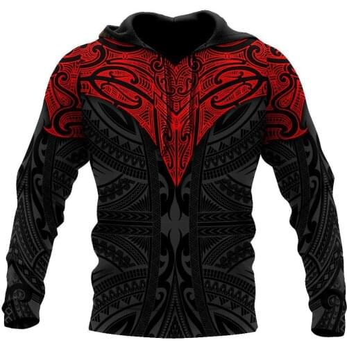Amazing Polynesian Red Tattoo 3D Printed Unisex Deluxe Hoodie Men Sweatshirt Streetwear Zip Pullover Casual Jacket Tracksuit-551