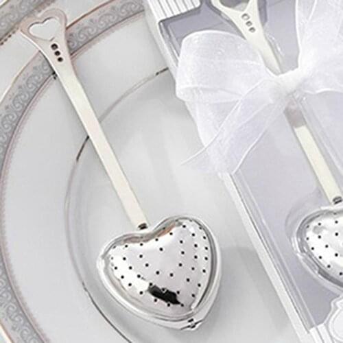 Heart-Design Spoon Tea Infuser Filter Wedding Souvenir Bridal Shower Favor Gift