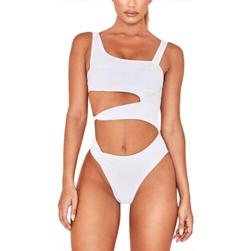 Women Summer Swimwear Square-Neck Sleeveless Hollow Out Swimsuit for Girls Underwire Bra + Thong Support Dropshipping