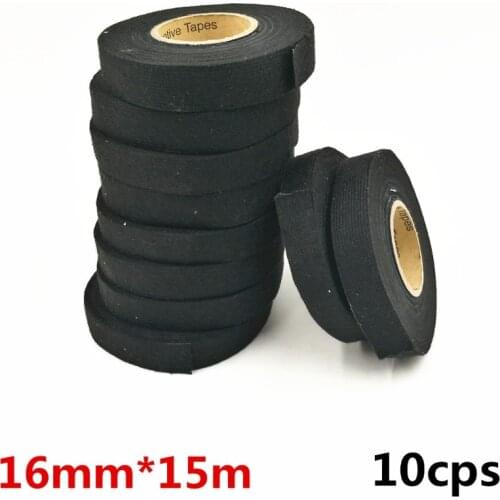 10pcs Heat-resistant Wiring Harness Tape Looms Wiring Harness Cloth Fabric Tape Adhesive Cable Protection 16mm x 15m