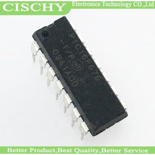 2pcs PIC16F676-I/P PIC16F676 PIC16F676-IP DIP-14 IC In Stock