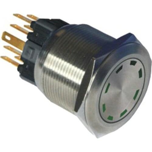 25mm wateproof latching stainless steel multi-dot illuminated light metal shell push button switch 24v with Led switch